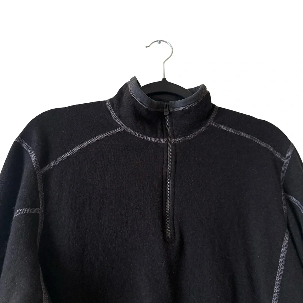 Kuhl Sweater Revel 1/4 Zip Pullover Black Hiking Men's size Large